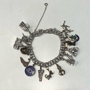 Vintage Sterling Silver Charm Bracelet